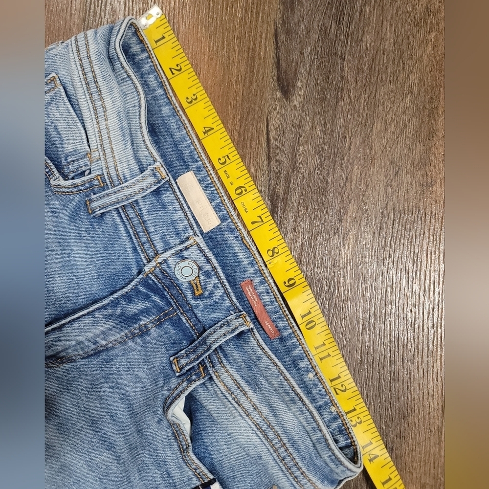 Pilcro Slim Boyfriend Crop Jeans Petite 25 Embroidered Side Stripe EUC - Picture 6 of 15
